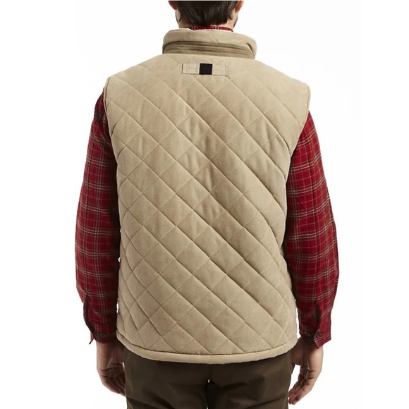 Rainforest Micro Oxford Faux Shearling Lined Quilted Vest XL Hazelnut - Picture 3 of 13
